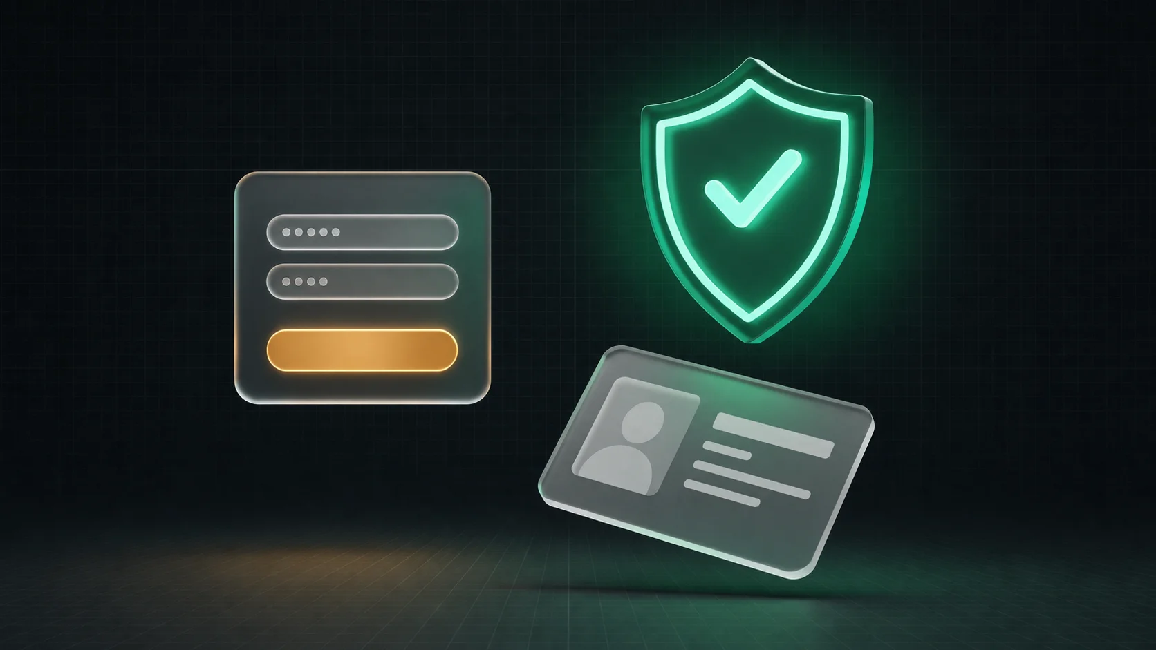 644jili login screen — sign-in card with a code field beside a security shield and an identity document